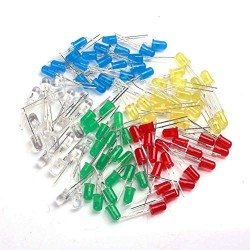 WINOMO 5 couleurs 3mm rond très brillante Diode électroluminescente LED Lights 100pcs